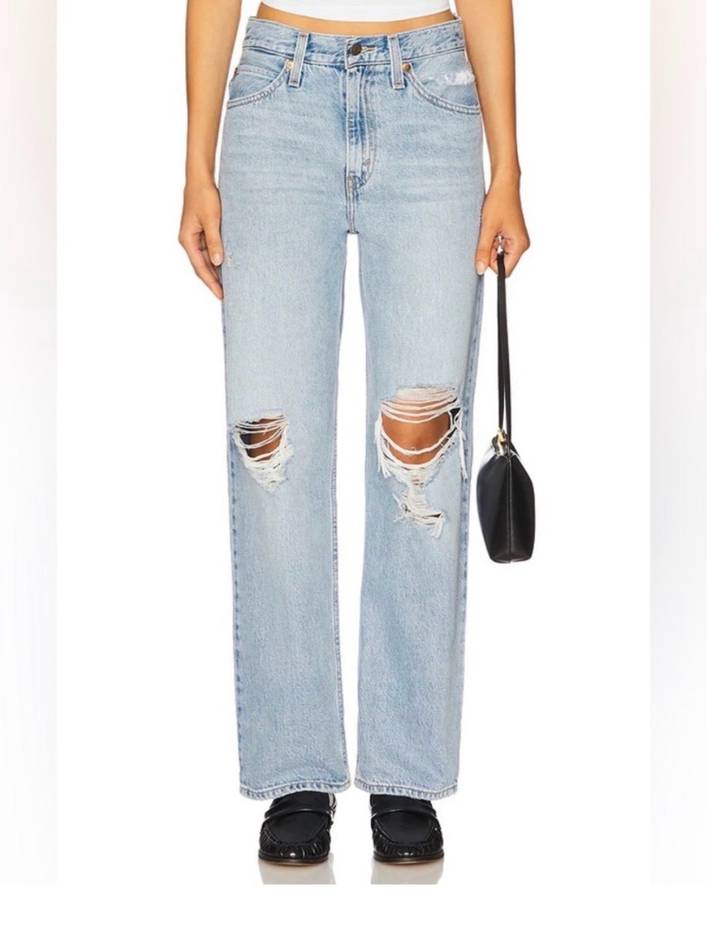 Levi's Light Blue Distressed Boyfriend Jeans